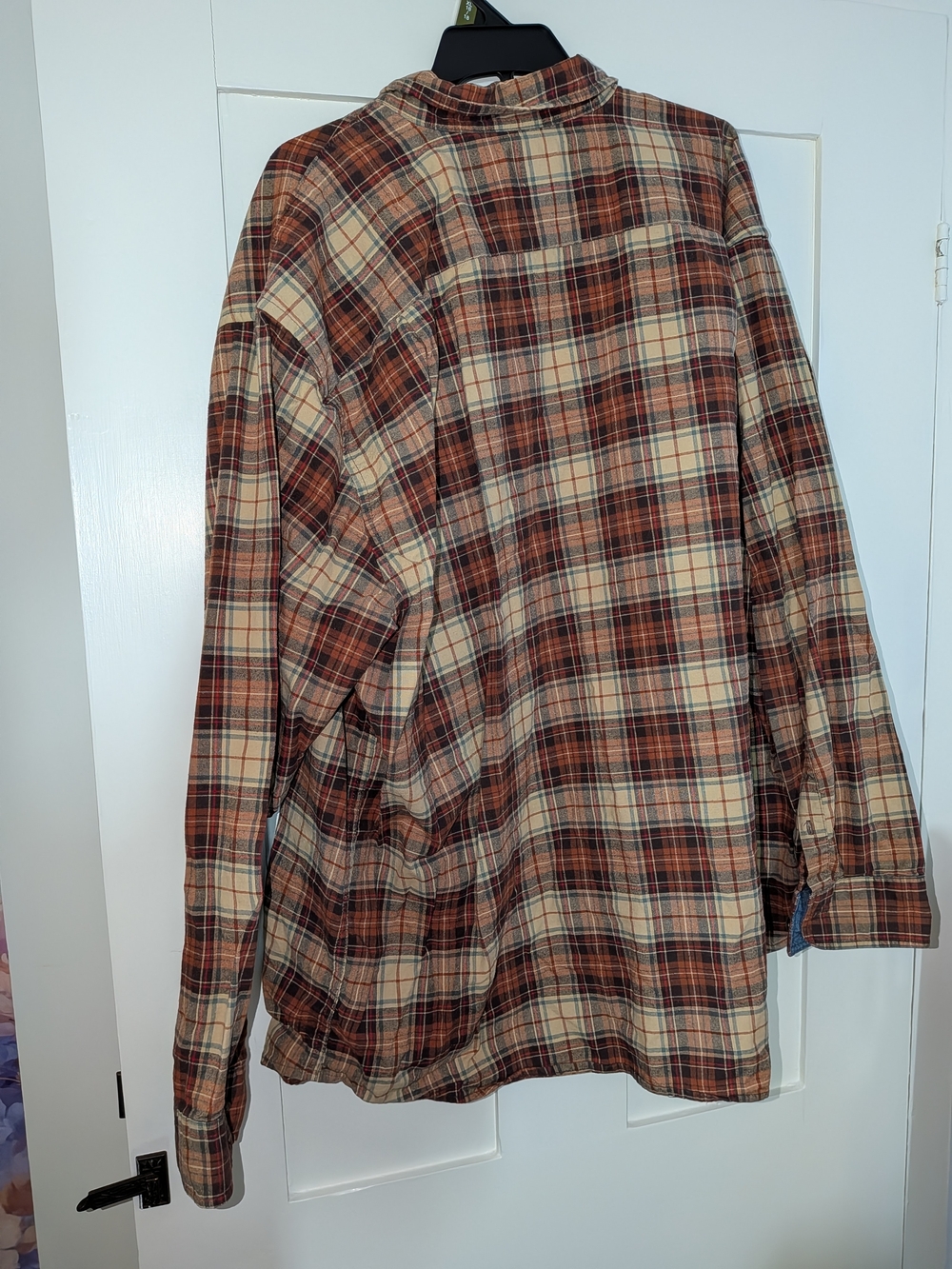 C. E. Schmidt Workwear Men's Plaid Flannel Button Down- Brown, Orange & Cream - Picture 7 of 7